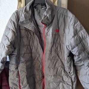 The North Face jacket, xxl, gray and red